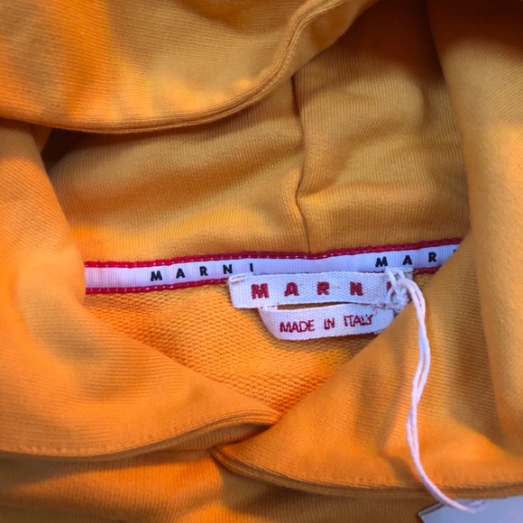 Marni Hooded Sweatshirt Size Medium 44 NWT Yellow Paint Flowers - Picture 5 of 6